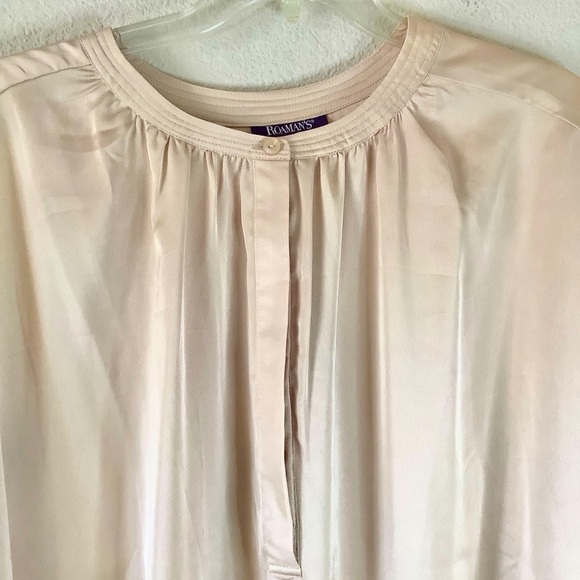 ROAMAN'S Satin Charmeuse Blouse NEW Dolman Sleeve Top Dressy Evening Office 30W - Picture 4 of 14